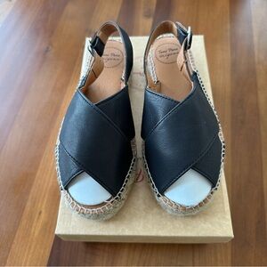 Toni Pons | Fiona-P Black Leather Espadrille Sandals Sz 37
